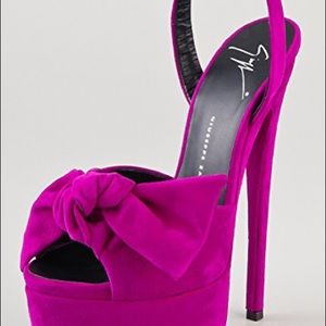 Authentic Giuseppe Zanotti Bow Suede Platform Sandals